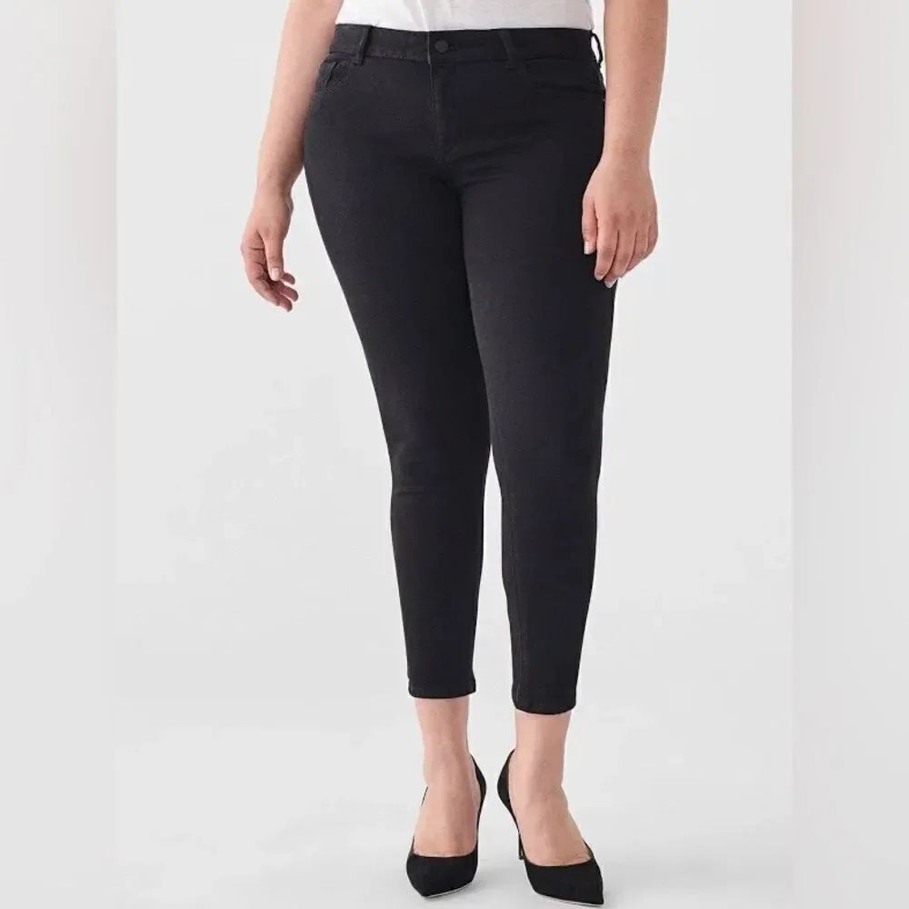 DL1961 Florence Crop Mid Rise Instasculpt Skinny Jean in Hail Size 18W